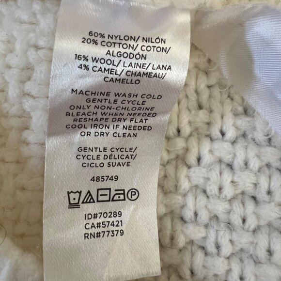 Ann Taylor Chunky Waffle Knit Sweater White Soft Minimalist Preppy Teacher XS - Picture 7 of 7